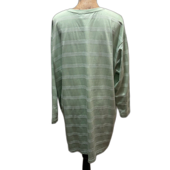 ASOS Oversized T-Shirt Dress Two Tone Pastel Green Striped Spring US Size 6 - Picture 3 of 5